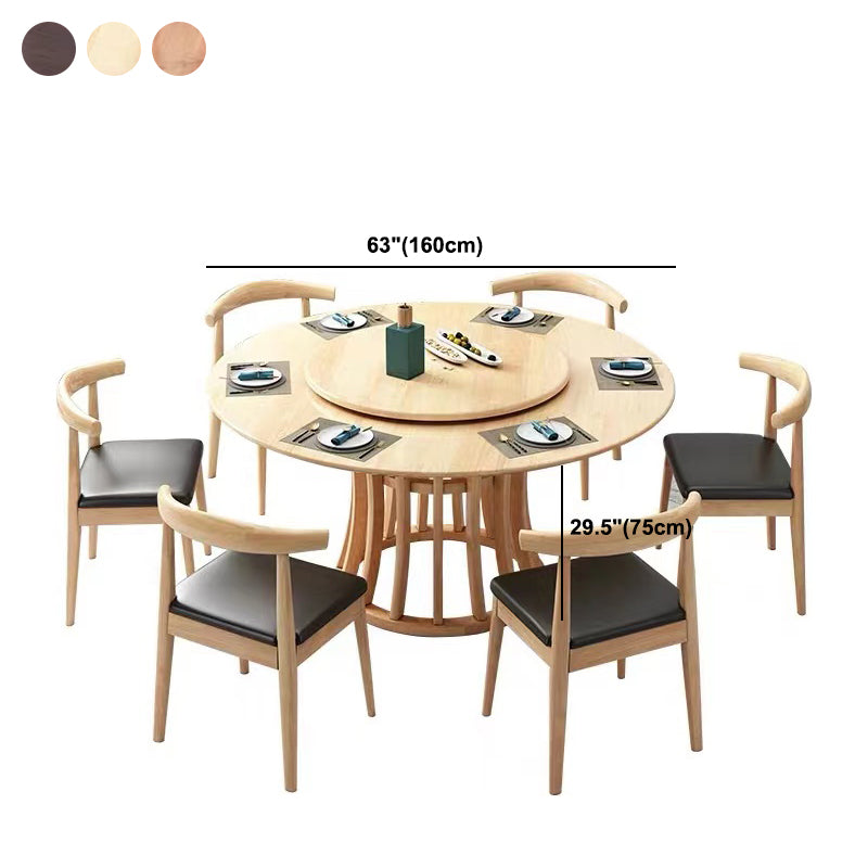 Rubberwood Solid Wood Table Round Dining Table for Kitchen Table Clearhalo 'Dining Tables & Seating' 'Dining Tables' 'dining_table' 'furn' 'furn_dining_table' 'Furniture' 'Kitchen & Dining Furniture' 5589398