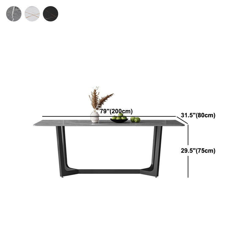Mesa de comedor de piedra sinterizada mesa de comedor industrial con base de caballete