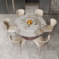 Round Sintered Stone Dining Table Modern Convertible Furniture with Pedestal Base Clearhalo 'Dining Tables & Seating' 'Dining Tables' 'dining_table' 'furn' 'furn_dining_table' 'Furniture' 'Kitchen & Dining Furniture' 5589434