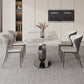 Contemporary Pedestal Dining Table Rectangle Sintered Stone Top Table for Home