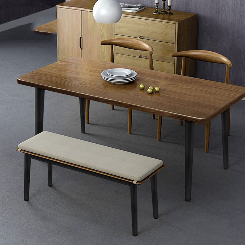 Natural-Brown Solid Wood Dining Table Rectangular Modern Furniture with 4 Legs Brown 63"L x 27.6"W x 29.5"H Without Chairs Clearhalo 'Dining Tables & Seating' 'Dining Tables' 'dining_table' 'furn' 'furn_dining_table' 'Furniture' 'Kitchen & Dining Furniture' 5589532