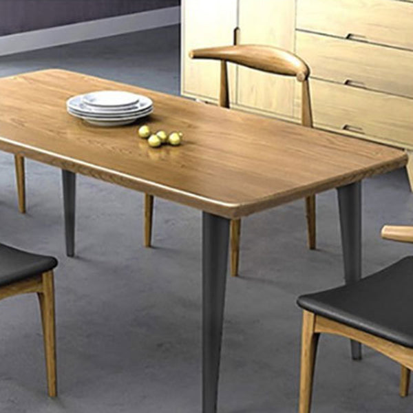 Natural-Brown Solid Wood Dining Table Rectangular Modern Furniture with 4 Legs Clearhalo 'Dining Tables & Seating' 'Dining Tables' 'dining_table' 'furn' 'furn_dining_table' 'Furniture' 'Kitchen & Dining Furniture' 5589533