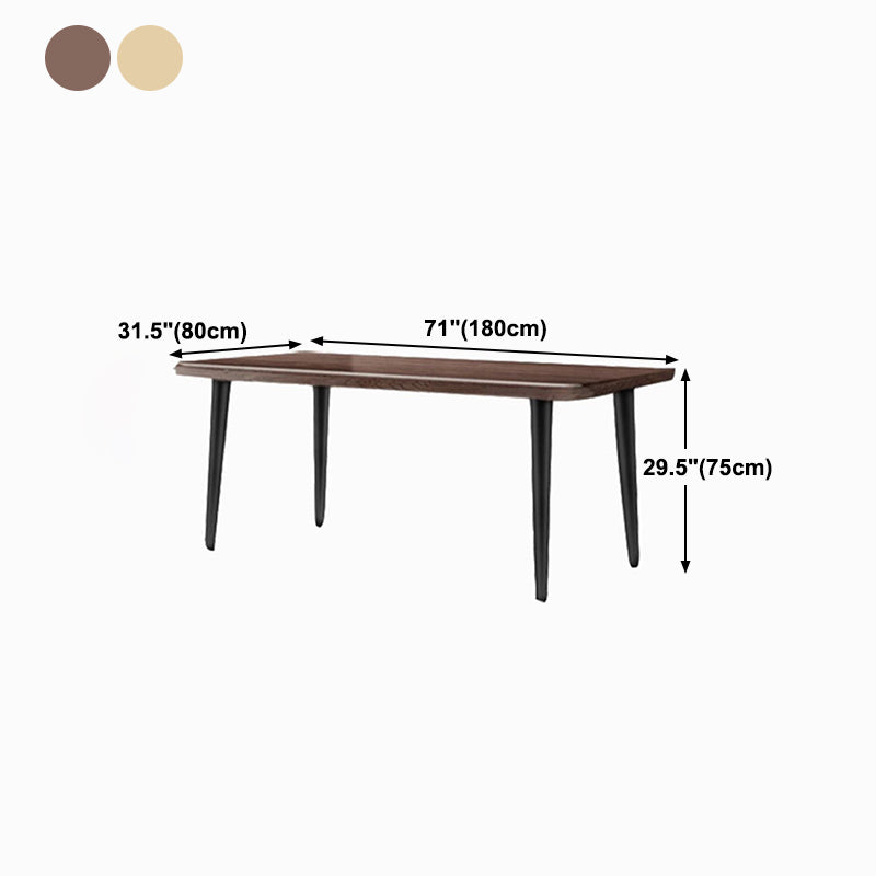 Natural-Brown Solid Wood Dining Table Rectangular Modern Furniture with 4 Legs Clearhalo 'Dining Tables & Seating' 'Dining Tables' 'dining_table' 'furn' 'furn_dining_table' 'Furniture' 'Kitchen & Dining Furniture' 5589537