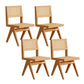 Natural Scandinavian Dining Chairs Rubber Wood Low Back Dining Side Chair Armless 4 Piece Set Clearhalo 'Dining Chairs' 'Dining Tables & Seating' 'dining_chair' 'furn' 'furn_dining_chair' 'Furniture' 'Kitchen & Dining Furniture' 5589544
