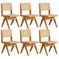 Natural Scandinavian Dining Chairs Rubber Wood Low Back Dining Side Chair Armless 6 Piece Set Clearhalo 'Dining Chairs' 'Dining Tables & Seating' 'dining_chair' 'furn' 'furn_dining_chair' 'Furniture' 'Kitchen & Dining Furniture' 5589546