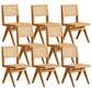 Natural Scandinavian Dining Chairs Rubber Wood Low Back Dining Side Chair Armless 8 Piece Set Clearhalo 'Dining Chairs' 'Dining Tables & Seating' 'dining_chair' 'furn' 'furn_dining_chair' 'Furniture' 'Kitchen & Dining Furniture' 5589547