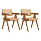 Natural Scandinavian Dining Chairs Rubber Wood Low Back Dining Side Chair With Arms 2 Piece Set Clearhalo 'Dining Chairs' 'Dining Tables & Seating' 'dining_chair' 'furn' 'furn_dining_chair' 'Furniture' 'Kitchen & Dining Furniture' 5589549