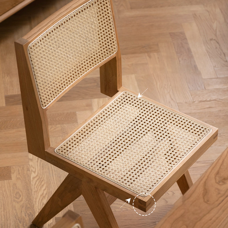 Natural Scandinavian Dining Chairs Rubber Wood Low Back Dining Side Chair Clearhalo 'Dining Chairs' 'Dining Tables & Seating' 'dining_chair' 'furn' 'furn_dining_chair' 'Furniture' 'Kitchen & Dining Furniture' 5589552