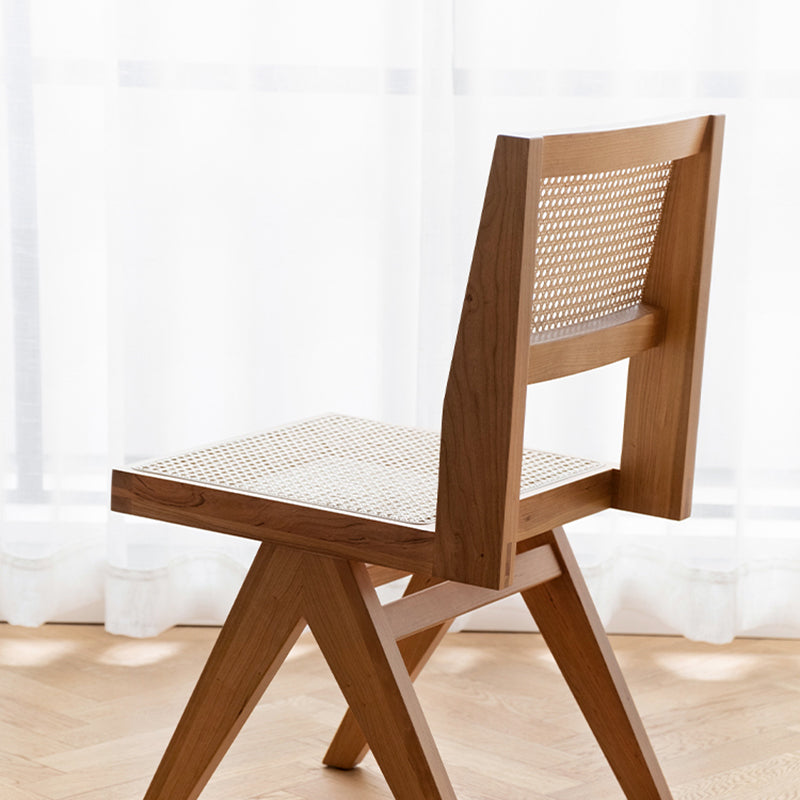 Natural Scandinavian Dining Chairs Rubber Wood Low Back Dining Side Chair Clearhalo 'Dining Chairs' 'Dining Tables & Seating' 'dining_chair' 'furn' 'furn_dining_chair' 'Furniture' 'Kitchen & Dining Furniture' 5589556