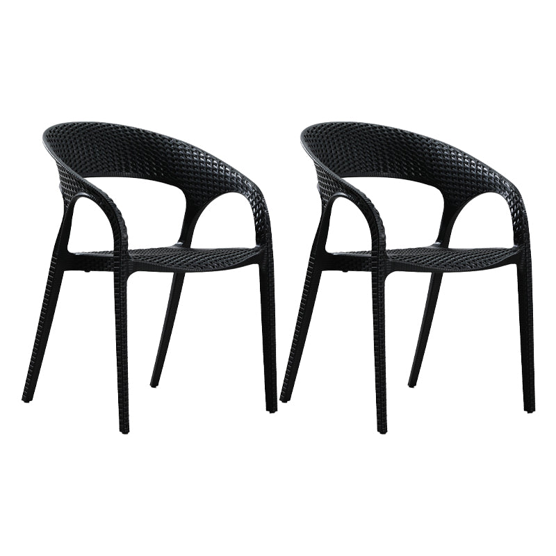Modern Style Dining Chair Plastic Arm Chair with Plastic Legs for Kitchen