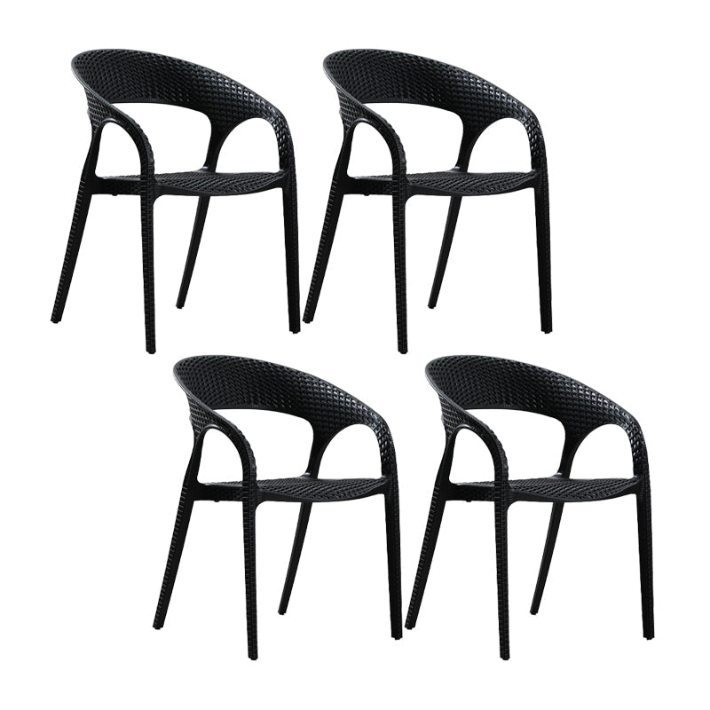 Modern Style Dining Chair Plastic Arm Chair with Plastic Legs for Kitchen