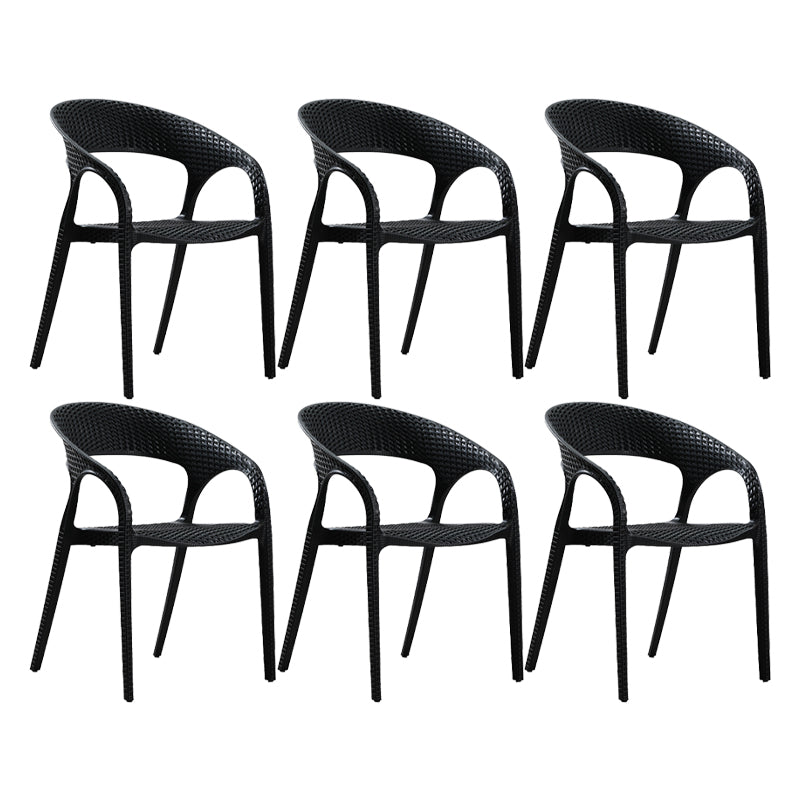 Modern Style Dining Chair Plastic Arm Chair with Plastic Legs for Kitchen