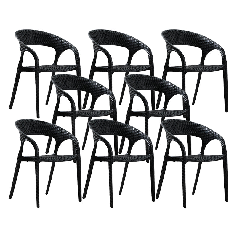 Modern Style Dining Chair Plastic Arm Chair with Plastic Legs for Kitchen