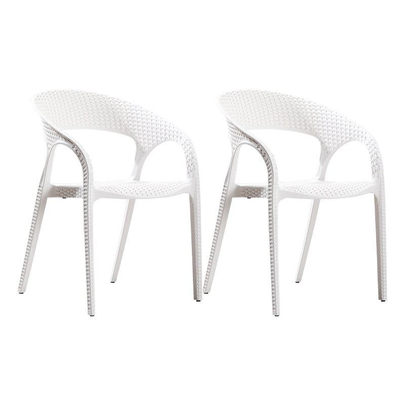 Modern Style Dining Chair Plastic Arm Chair with Plastic Legs for Kitchen