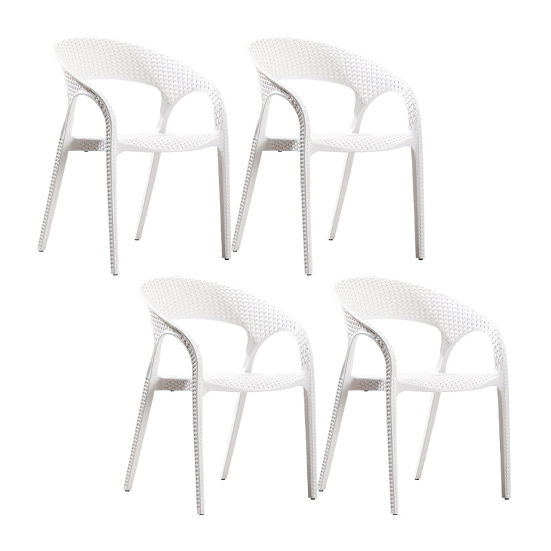 Modern Style Dining Chair Plastic Arm Chair with Plastic Legs for Kitchen