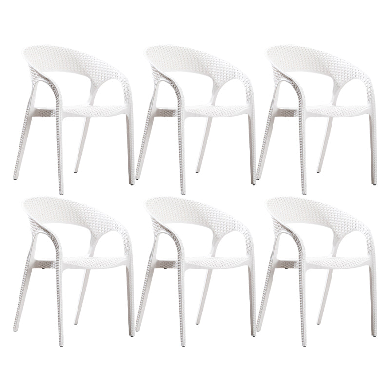 Modern Style Dining Chair Plastic Arm Chair with Plastic Legs for Kitchen