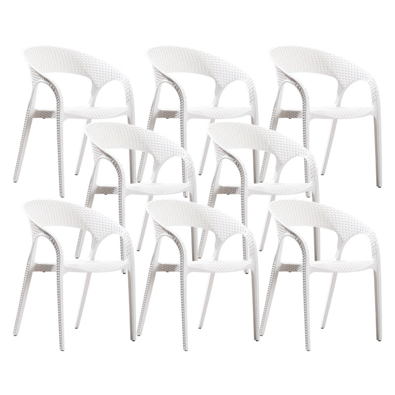 Modern Style Dining Chair Plastic Arm Chair with Plastic Legs for Kitchen