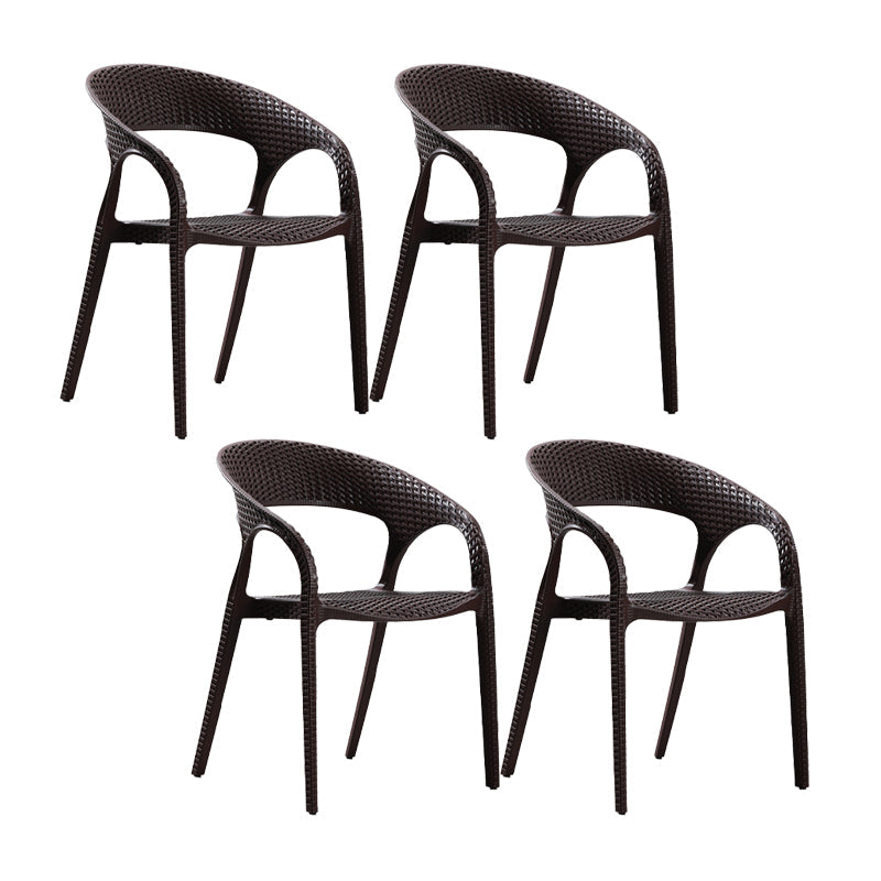 Modern Style Dining Chair Plastic Arm Chair with Plastic Legs for Kitchen