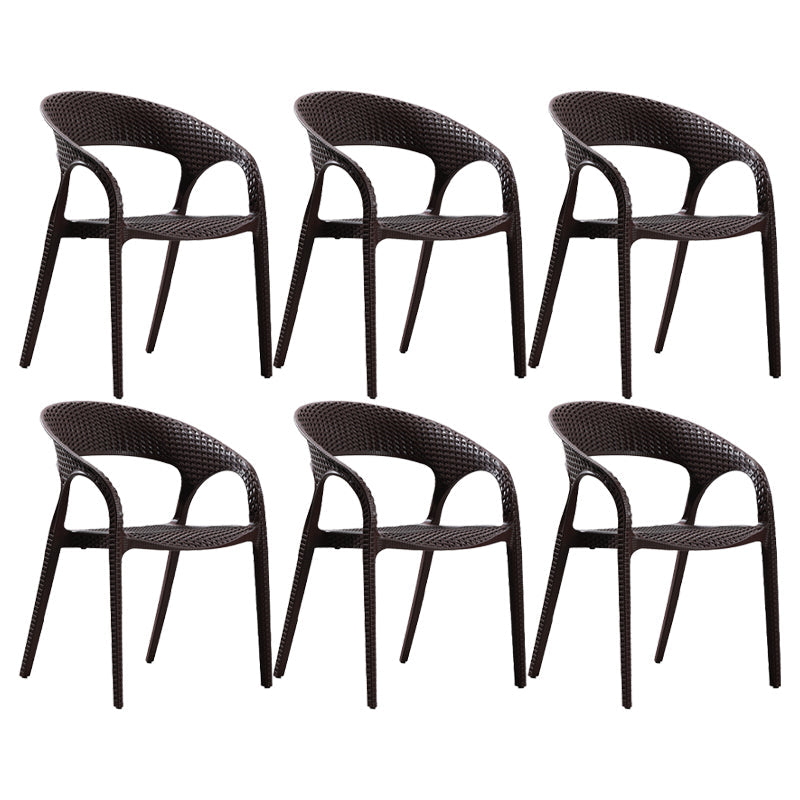 Modern Style Dining Chair Plastic Arm Chair with Plastic Legs for Kitchen