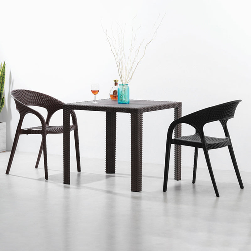 Modern Style Dining Chair Plastic Arm Chair with Plastic Legs for Kitchen