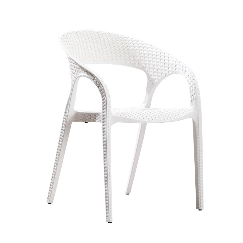 Modern Style Dining Chair Plastic Arm Chair with Plastic Legs for Kitchen