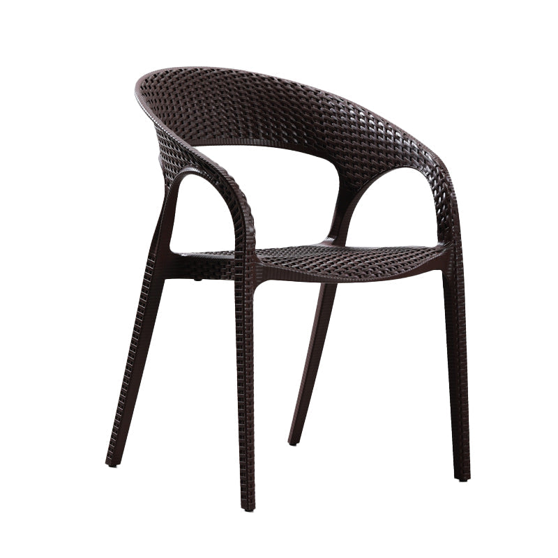 Modern Style Dining Chair Plastic Arm Chair with Plastic Legs for Kitchen