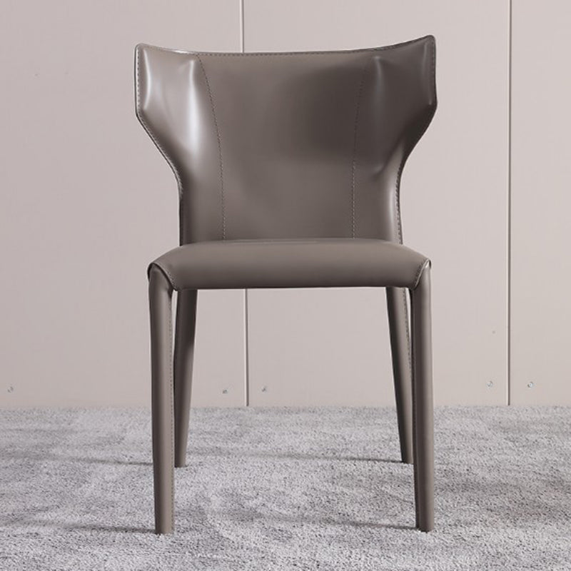 Faux Leather Armless Dining Chairs Modern Wingback Side Chair Clearhalo 'Dining Chairs' 'Dining Tables & Seating' 'dining_chair' 'furn' 'furn_dining_chair' 'Furniture' 'Kitchen & Dining Furniture' 5589595