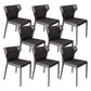 Faux Leather Armless Dining Chairs Modern Wingback Side Chair Black 8 Piece Set Clearhalo 'Dining Chairs' 'Dining Tables & Seating' 'dining_chair' 'furn' 'furn_dining_chair' 'Furniture' 'Kitchen & Dining Furniture' 5589599