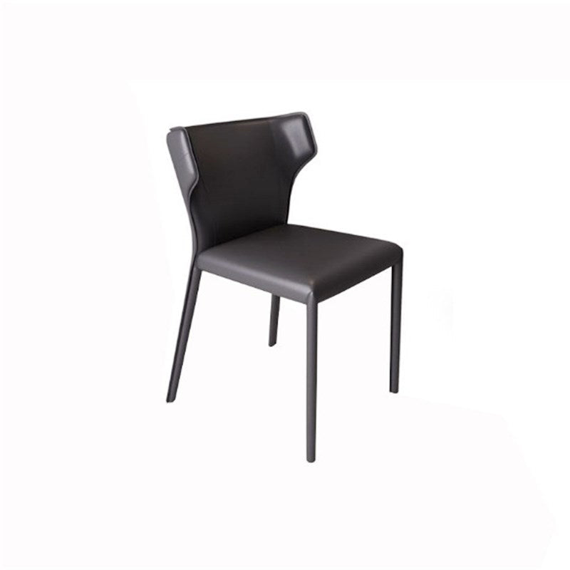 Faux Leather Armless Dining Chairs Modern Wingback Side Chair Clearhalo 'Dining Chairs' 'Dining Tables & Seating' 'dining_chair' 'furn' 'furn_dining_chair' 'Furniture' 'Kitchen & Dining Furniture' 5589601