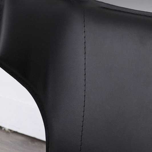 Faux Leather Armless Dining Chairs Modern Wingback Side Chair