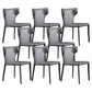 Faux Leather Armless Dining Chairs Modern Wingback Side Chair Grey 8 Piece Set Clearhalo 'Dining Chairs' 'Dining Tables & Seating' 'dining_chair' 'furn' 'furn_dining_chair' 'Furniture' 'Kitchen & Dining Furniture' 5589607