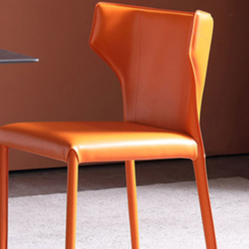 Faux Leather Armless Dining Chairs Modern Wingback Side Chair Clearhalo 'Dining Chairs' 'Dining Tables & Seating' 'dining_chair' 'furn' 'furn_dining_chair' 'Furniture' 'Kitchen & Dining Furniture' 5589609