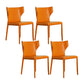 Faux Leather Armless Dining Chairs Modern Wingback Side Chair Orange 4 Piece Set Clearhalo 'Dining Chairs' 'Dining Tables & Seating' 'dining_chair' 'furn' 'furn_dining_chair' 'Furniture' 'Kitchen & Dining Furniture' 5589610