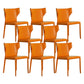 Faux Leather Armless Dining Chairs Modern Wingback Side Chair Orange 8 Piece Set Clearhalo 'Dining Chairs' 'Dining Tables & Seating' 'dining_chair' 'furn' 'furn_dining_chair' 'Furniture' 'Kitchen & Dining Furniture' 5589614