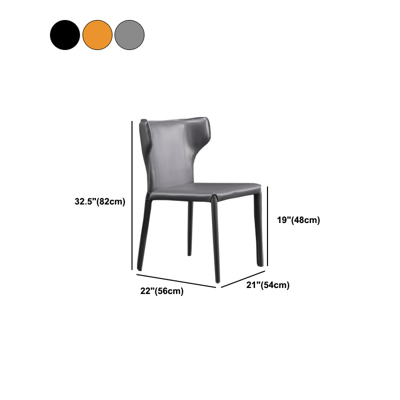 Faux Leather Armless Dining Chairs Modern Wingback Side Chair Clearhalo 'Dining Chairs' 'Dining Tables & Seating' 'dining_chair' 'furn' 'furn_dining_chair' 'Furniture' 'Kitchen & Dining Furniture' 5589615