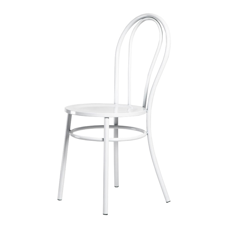 White and Black Dining Chairs Industrial Iron Armless Dining Side Chair White 1 Piece Clearhalo 'Dining Chairs' 'Dining Tables & Seating' 'dining_chair' 'furn' 'furn_dining_chair' 'Furniture' 'Kitchen & Dining Furniture' 5589656