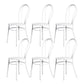 White and Black Dining Chairs Industrial Iron Armless Dining Side Chair White 6 Piece Set Clearhalo 'Dining Chairs' 'Dining Tables & Seating' 'dining_chair' 'furn' 'furn_dining_chair' 'Furniture' 'Kitchen & Dining Furniture' 5589662