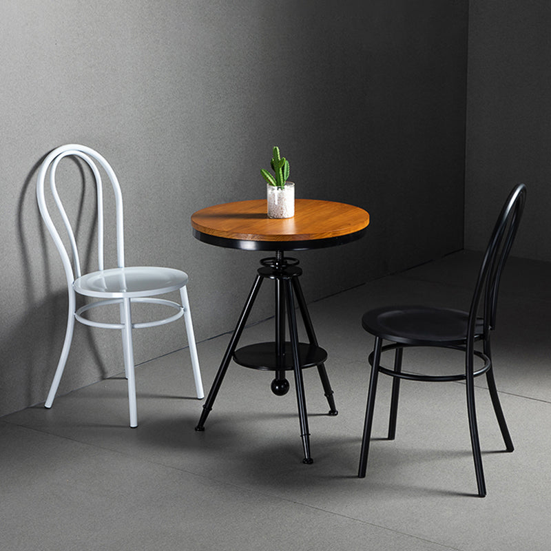 White and Black Dining Chairs Industrial Iron Armless Dining Side Chair Clearhalo 'Dining Chairs' 'Dining Tables & Seating' 'dining_chair' 'furn' 'furn_dining_chair' 'Furniture' 'Kitchen & Dining Furniture' 5589663