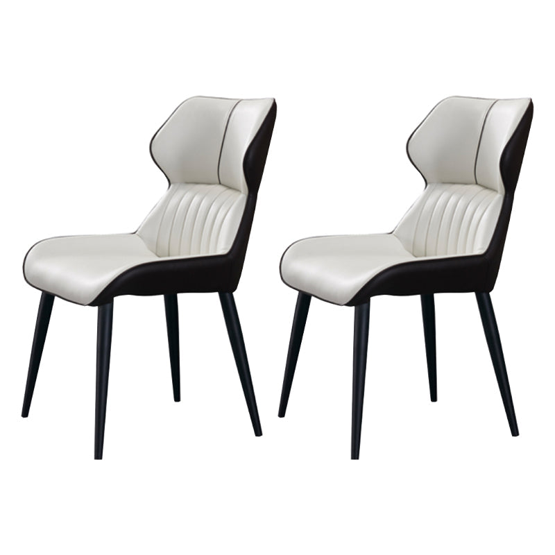 Silla lateral de cuero y metal de cuero y metal