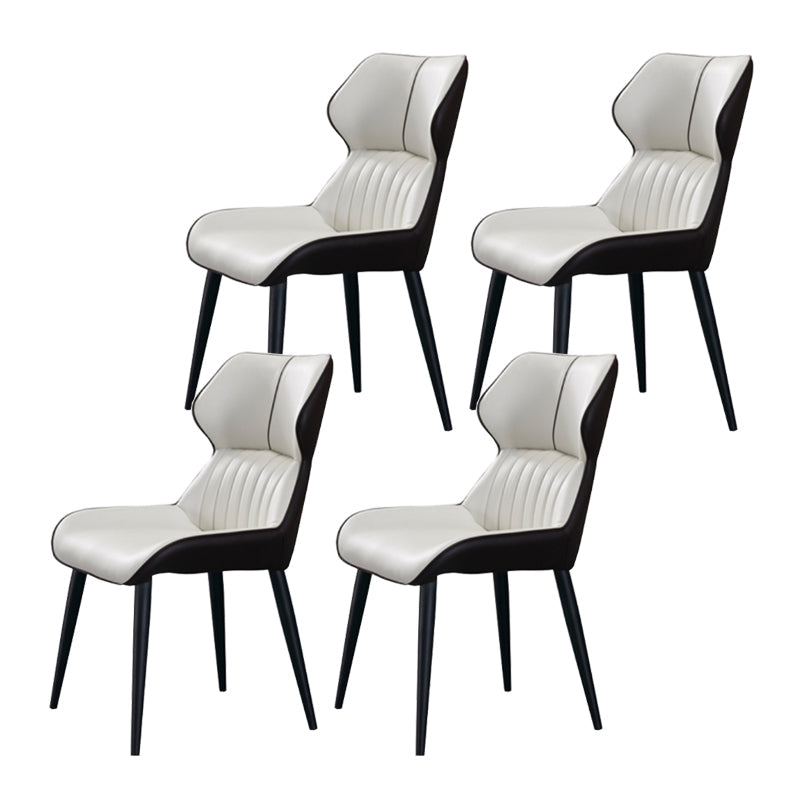 Silla lateral de cuero y metal de cuero y metal