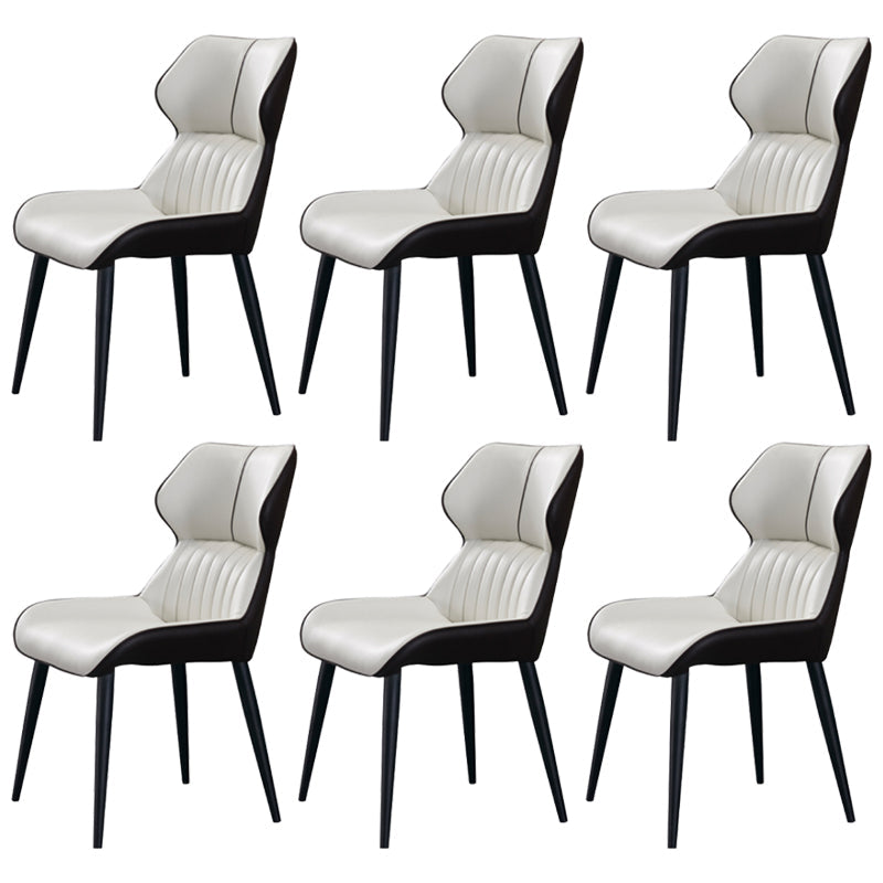 Silla lateral de cuero y metal de cuero y metal