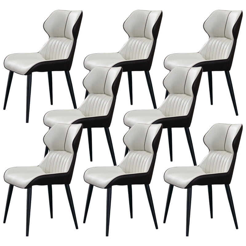 Silla lateral de cuero y metal de cuero y metal