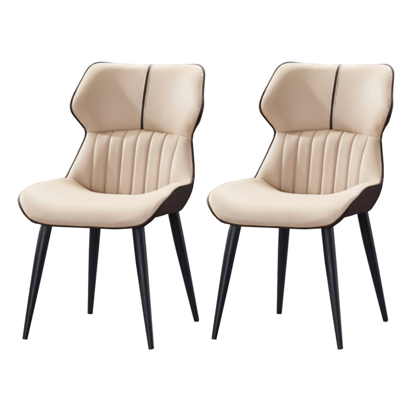 Silla lateral de cuero y metal de cuero y metal