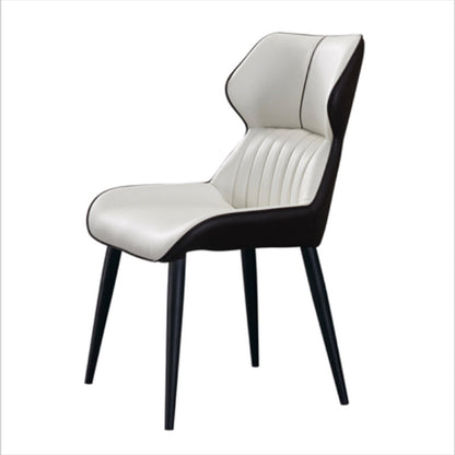 Silla lateral de cuero y metal de cuero y metal