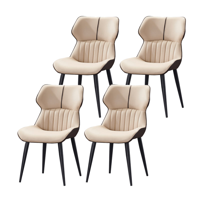 Silla lateral de cuero y metal de cuero y metal