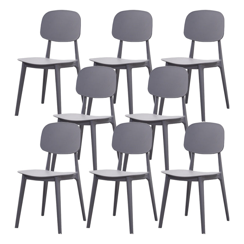 Scandinavian Open Back Dining Chair Plastic Armless Dining Side Chair