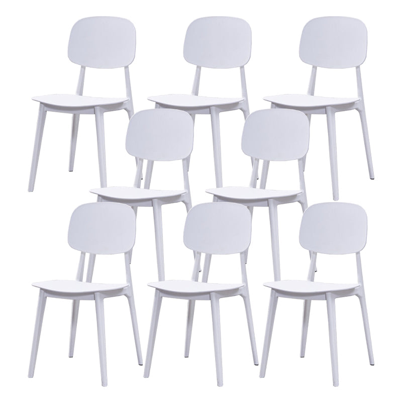 Scandinavian Open Back Dining Chair Plastic Armless Dining Side Chair