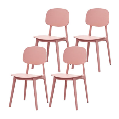 Scandinavian Open Back Dining Chair Plastic Armless Dining Side Chair