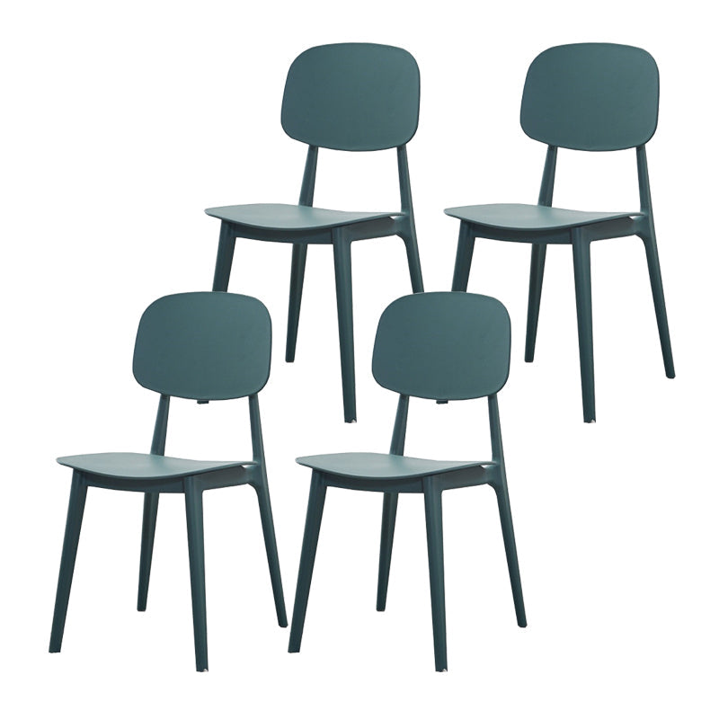 Scandinavian Open Back Dining Chair Plastic Armless Dining Side Chair