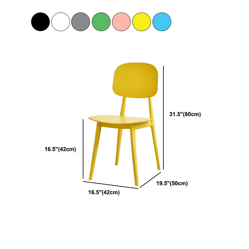 Scandinavian Open Back Dining Chair Plastic Armless Dining Side Chair